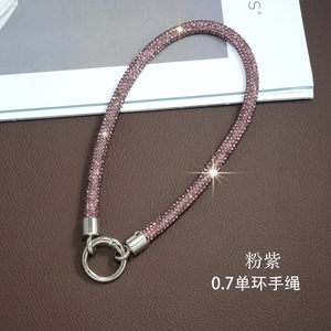 2024 nueva cadena de teléfono corta de diamante de lujo Bling Crystal Rhinestone Anti Lost correa de muñeca llavero móvil con parche - Product Image 6