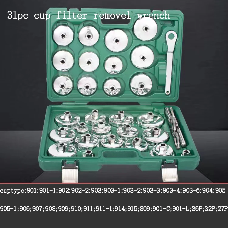 Set 23 Chiavi Per Filtro Olio Aramox – Coppette In Lega Di Alluminio Per La Rimozione Del Filtro, Con Cricchetto E Anelli - 3