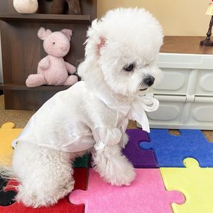 Chemise blanche gaufrée Moonlight pour animaux de compagnie, vêtements pour chiens et chats, pour Maltese, Bichon Frise, Pomeranian, toutes saisons, élégante et décorative - Product Image 2