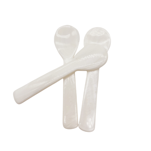 Cucchiai a Specchio in Madreperla Naturale di Lusso Artigianali, Ecologici, Lavabili in Lavastoviglie, Design Minimalista, Bianchi, per Spezie e Caffè - Product Image 4
