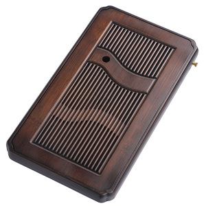 Tea tray, <b>small</b> household water <b>storage</b> tray, draining tea <b>table</b>, simple bamboo rectangular tea set, large and <b>small</b> sizes, - Product Image 5