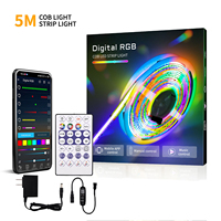 Vente flash : Bande LED intelligente RGBIC dimmable 12V 24V WS2811 576 LED/m 10mm COB pour rétroéclairage TV et chambre à coucher