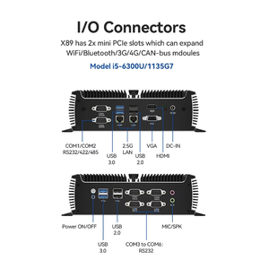 Công nghiệp không Quạt Mini PC Intel Core i5 6200U/i5 7200U/i5 1135g7/i7 1195g7 CPU Lan RS232/422/485 DDR4 <span class=keywords><strong>RAM</strong></span> SSD HD VGA New EU - Product Image 2