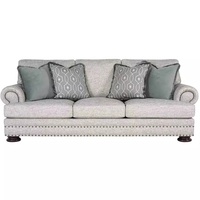 Juego de Sofás de Tela Retro Clásico Americano Personalizable, Muebles de Sala de Estar Retro Suaves con Relleno de Esponja