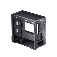 Casing PC Gaming Micro ATX Mid Tower Aigo Terlaris, Panel Samping Akrilik, Pendingin Cair 360mm Hitam, RGB