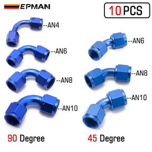 EPMAN AN4 AN6 AN8 AN10 45 grados/<span class=keywords><strong>90</strong></span> grados giratorio hembra a hembra Flare Union adaptador aceite combustible manguera extremo accesorio - Product Image 2
