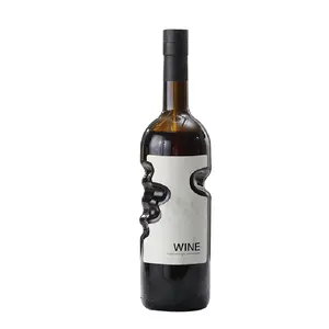 Garrafa de vinho de ponta alta requintada, etiqueta personalizável, oferta direta, garrafas de vinho vazias para uso doméstico