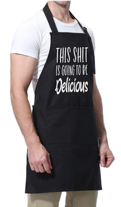 <strong>Funny</strong> Black Chef <strong>Aprons</strong> for <strong>Men</strong> Women with 3 Pockets Kitchen Cooking <strong>Apron</strong> Waterpoof <strong>Apron</strong> - Product Image 6