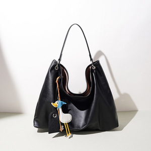 Bolso Tote de Cuero Genuino, Gran Capacidad, Estilo Hobo, Bolso de Hombro/Axila de Cuero Vacuno Suave, Bolso Casual para Compras, Color Marrón Oscuro - Product Image 4