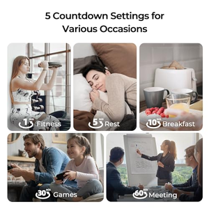 Temporizador de Cocina Portátil Mecánico por Gravedad F6 Personalizado por el Fabricante con Pantalla LED Preestablecida de 1, 5, 10, 30, 60 Minutos y Ecológico - Product Image 4