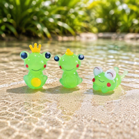 Figurine de grenouille en verre soufflé à la main, miniature, ornement mignon, grenouille verte, décoration de bureau, jardin féerique, terrarium, cadeau, objet de collection