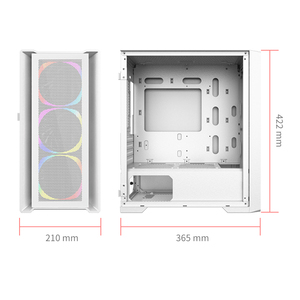 SNOWMAN CS032 Estuche para PC de 240mm, ventilador de refrigeración por agua, soporte RAD, lado de malla, vidrio templado, Torre media, estuche para PC, estuche para PC para juegos, blanco - Product Image 5