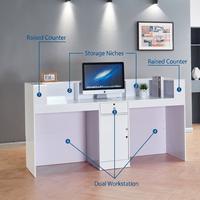 Comptoir de réception moderne de luxe en bois avec caisse enregistreuse pour salons de beauté, salons de manucure et comptoirs de caisse de centres commerciaux