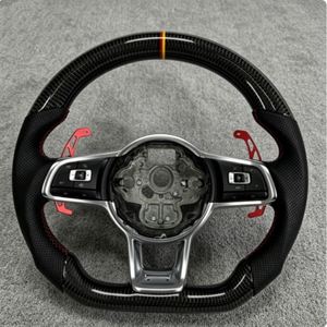 พวงมาลัยคาร์บอนไฟเบอร์แบบสปอร์ตสำหรับรถยนต์ Volkswagen <span class=keywords><strong>VW</strong></span> Golf 7 Golf 7.5 MK7 MK7.5 GTI GTD GTE R ขายส่ง - Product Image 1