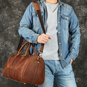 Borsone da Viaggio MARRANT in Pelle Pieno Fiore Borsa Weekend Ventiquattrore Borsone in Pelle Borsa da Viaggio in Vera Pelle da Uomo - Product Image 3