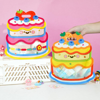 Sacs cadeaux mignons en forme de gâteau avec poignées, sacs en plastique à motif de dessin animé pour la maison, les fêtes d'anniversaire, les baby showers, les mariages, pour chocolats et sucettes
