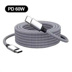 60W 3A <span class=keywords><strong>USB</strong></span> C để <span class=keywords><strong>USB</strong></span> Loại C Cáp dữ liệu sạc nhanh 5V cho điện thoại di động ngân hàng điện máy tính tương thích cho các thiết bị di động - Product Image 1