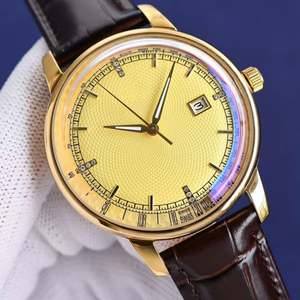 นาฬิกาแฟชั่นสปอร์ตอัตโนมัติสำหรับผู้ชายคุณภาพสูงระดับไฮเอนด์ ตัวเรือนโลหะผสม สายหนังจระเข้ หน้าปัดแซฟไฟร์คริสตัล ขนาด 41 มม. ดีไซน์เรียบง่าย - Product Image 3