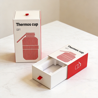Boîte cadeau en papier écologique avec impression de logo sur mesure, tiroir coulissant, pour gobelets isothermes et mugs de voyage