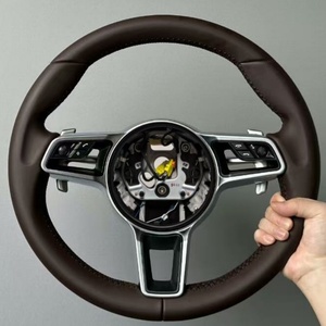 Volante de Cuero Beige para <span class=keywords><strong>Porsche</strong></span> Panamera Cayenne Macan 718 Boxster <span class=keywords><strong>Cayman</strong></span> 996 911 981 958 991 - Product Image 6