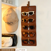 Présentoir à lunettes en similicuir grande capacité, sac de rangement pour lunettes, présentoir organisateur de lunettes de soleil