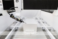 Mesin Pemotong Busa Polyurethane/EPS 3D Sculpture CNC Router 4 Axis dengan Kepala Ayun dan Sumbu Putar Spindle Tunggal