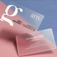 Prix moins cher carte PVC personnalisée carte de visite transparente/impression de carte d'identité