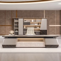 Bureau de direction moderne de luxe, grand mobilier de bureau en bois pour villa, patron/manager, design ergonomique, écologique, montage facile
