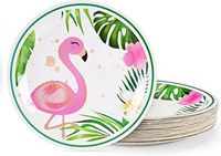 Fournitures de fête d'anniversaire tropicale flamant rose de 7 pouces de grande qualité CMJN Luau Dessert Table Decor
