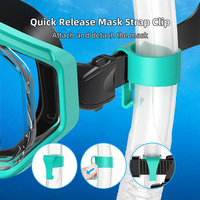 Ensemble masque de plongée noir et turquoise, masque de plongée anti-buée et étanche avec tuba semi-séché pour adultes