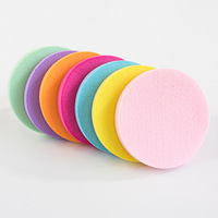 Petite éponge de maquillage ronde, utilisation humide et sèche, matériau en latex, application de fond de teint et de poudre compacte