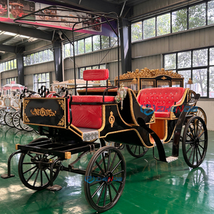 Charrette électrique sans chevaux noire et rouge de luxe pour les parcs et les attractions - Product Image 6