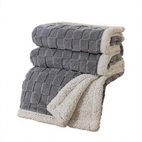Couverture épaisse double couche en polyester, couverture confortable pour canapé, idéale pour les pièces climatisées