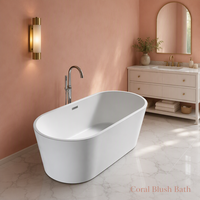 Baignoire ovale classique autoportante pour adultes, longueur 1,5 m/1,6 m/1,7 m, pour hôtel et maison