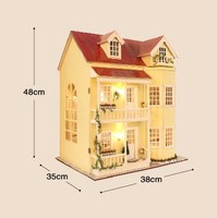 DIY — maison de poupée en bois avec lumière et musique, pour cadeau de noël, Europe, nouvelle collection