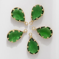 Pendentif en cristal goutte d'eau colorée avec boucle unique clair ovale larme verre breloques boucle d'oreille collier cheveux bijoux accessoires