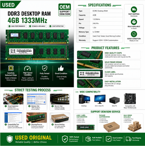 <span class=keywords><strong>DDR3</strong></span>มือสอง/DDR4แรม4G 8G 16G1600MHz 2400MHz สำหรับพีซีโน้ตบุ๊ค OEM - Product Image 5