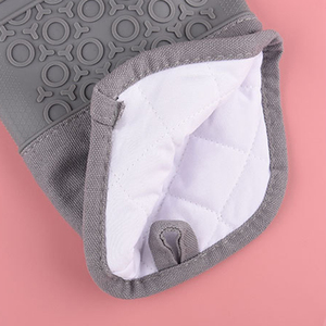 Kitchen Mitten Heat Insulation Rubber Silicone Non Resistant <b>Microwave</b> Cooking Baking Pot Holders Oven Mitts Set - Product Image 5