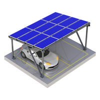 Sistem Pemasangan Kanopi Mobil Tenaga Surya Aluminium OEM untuk 2 Mobil, Beban Angin 60m per Detik, Beban Salju 3kN per Meter Persegi
