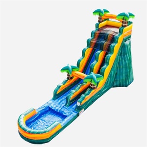 Tobogán Inflable Tropical con <span class=keywords><strong>Piscina</strong></span>, Castillo Inflable, Tobogán Acuático Inflable para Alquiler en Fiestas - Product Image 1