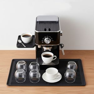 Cross-border Best-selling Silicone square Coffee Machine <b>Mat</b> bar Dining Table Non-slip Heat-resistant <b>Large</b> Draining Tray Pad - Product Image 1