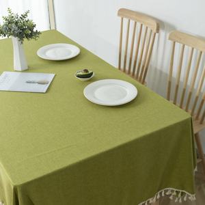 High Quality Tassel <b>Tablecloth</b> Nonwoven Modern Waterproof Floral Printed Square Faux <b>Linen</b> Texture Wrinkle-Free Home Party - Product Image 1