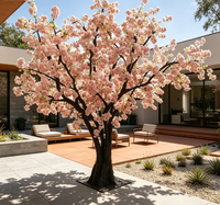 Grands arbres artificiels géants, faux cerisiers en fleurs Sakura pour la décoration extérieure des entreprises de horticulture et des restaurants