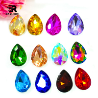 Verre cristal de haute qualité et strass ABS lâche 8mm point de forme de goutte arrière pour les couleurs de la mode pour les vêtements et les œuvres d'art