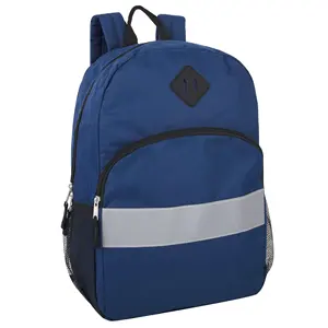 Con catarifrangente zaino scuola borsa impermeabile poliestere Unisex Oxford Rolltop zaino lettera classico tinta unita di base