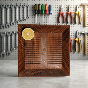 FAIZA CRAFT Plateau carré artisanal en bois massif fini, style Art Déco, pour la décoration intérieure, les mariages et la mise en scène de table minimaliste pour la maison - Product Image 1