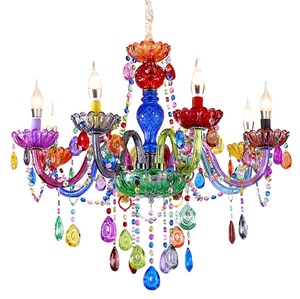 Đèn Chùm Đầy Màu Sắc K9 Pha Lê Pendant Decor Nhiều Màu Bóng Đèn Trần Phòng Ngủ Phòng Khách Chiếu Sáng Mặt Dây Chuyền Ánh Sáng