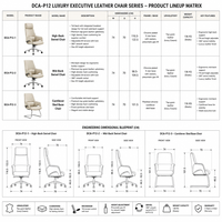 Chaise de bureau en cuir crème ivoire, dossier haut, pivotante, avec appui-tête et verrouillage d'inclinaison, pour bureau de direction