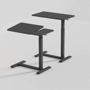 Escritorio Elevador de Altura Ajustable, Escritorio de Computadora para Oficina en Casa con Marco Metálico, Estilo Moderno en Blanco y Negro - Product Image 2