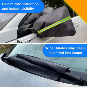 Cubierta para Espejo Retrovisor de Coche, Cubierta para Limpiaparabrisas, Impermeable y Antipolvo, Juego de Cuatro Piezas, 2 Orejeras, 2 Cubiertas para Limpiaparabrisas - Product Image 4